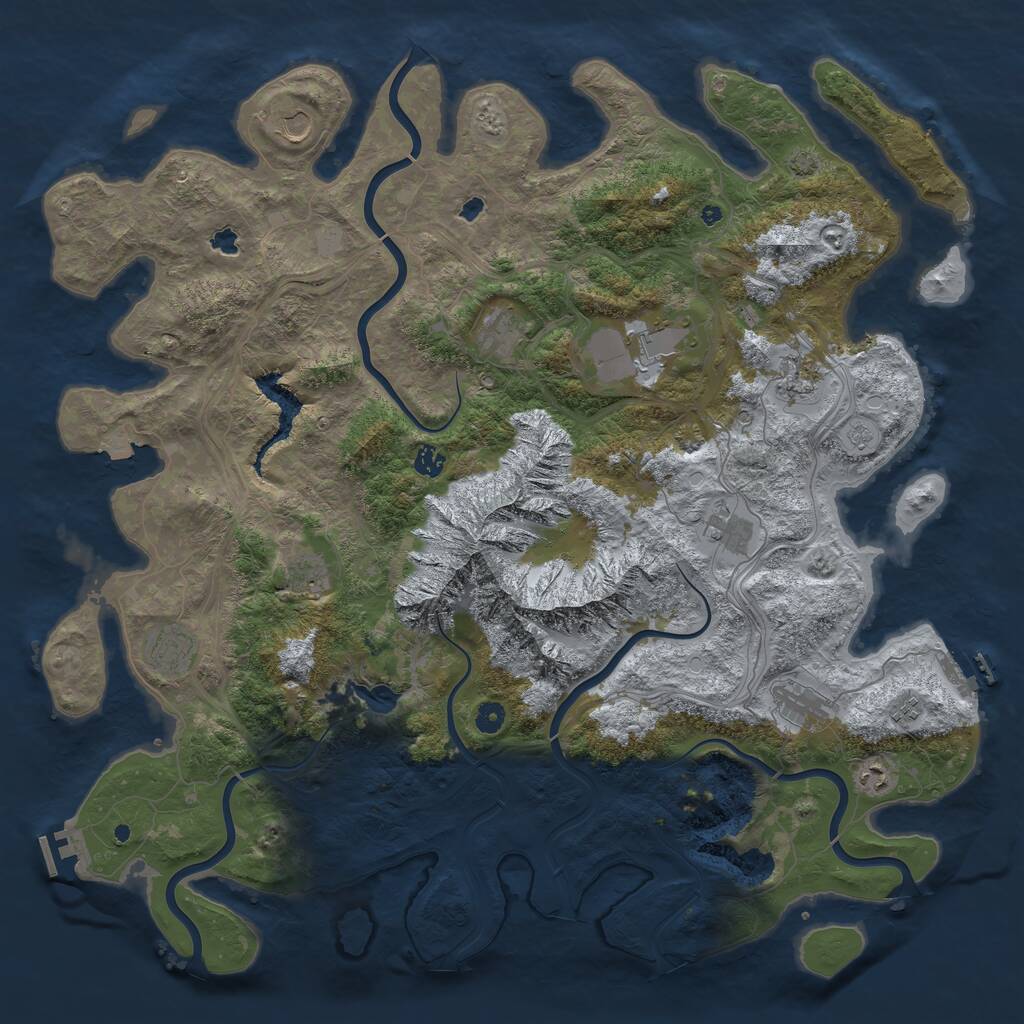 Rust Map: Procedural Map, Size: 5000, Seed: 815534781, 17 Monuments
