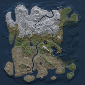 Thumbnail Rust Map: Procedural Map, Size: 4000, Seed: 998165, 13 Monuments