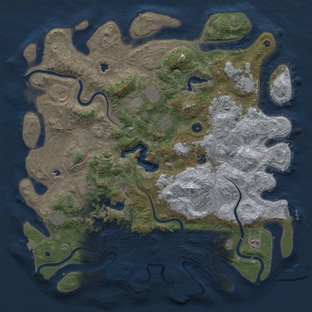 Rust Map: Procedural Map, Size: 4800, Seed: 1295442191, 17 Monuments