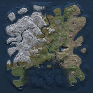 Thumbnail Rust Map: Procedural Map, Size: 4000, Seed: 990362, 16 Monuments