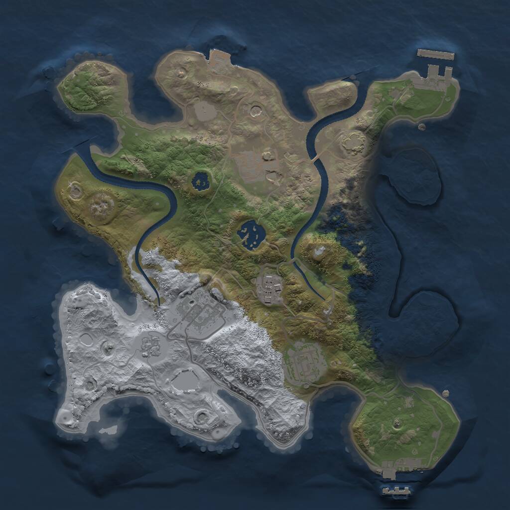 Rust Map: Procedural Map, Size: 2800, Seed: 32764, 11 Monuments