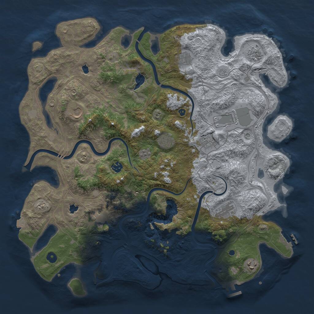Rust Map: Procedural Map, Size: 4500, Seed: 7418854, 17 Monuments