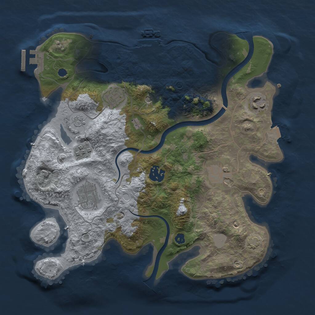 Rust Map: Procedural Map, Size: 3000, Seed: 1631416081, 12 Monuments