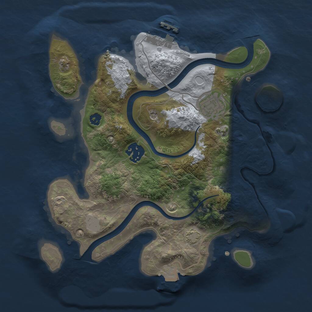 Rust Map: Procedural Map, Size: 2600, Seed: 290825, 6 Monuments