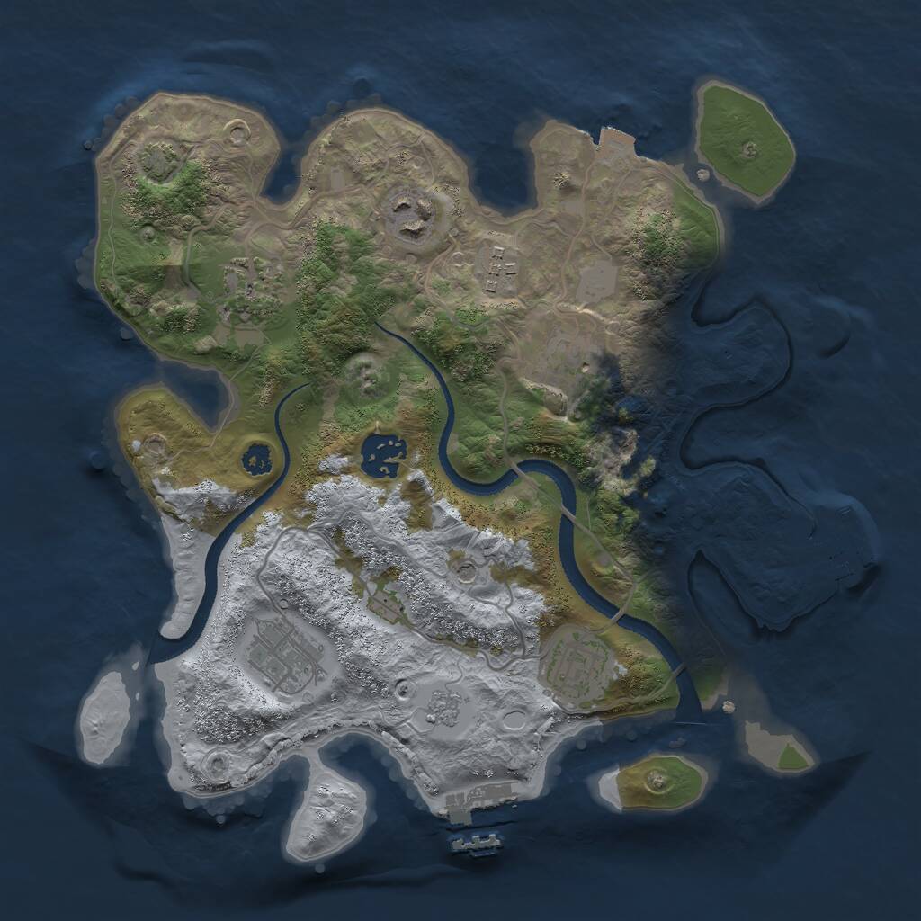 Rust Map: Procedural Map, Size: 3000, Seed: 1542698, 13 Monuments