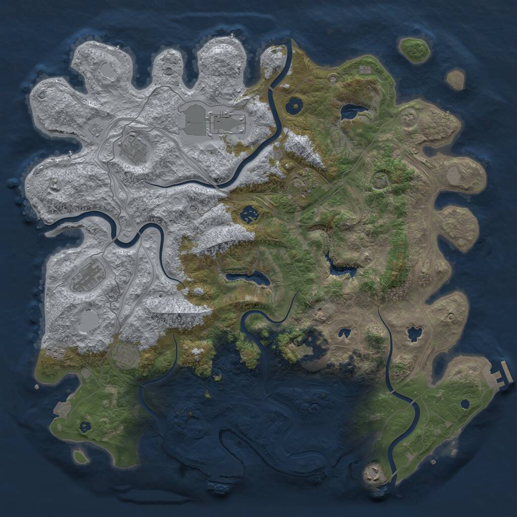 Rust Map: Procedural Map, Size: 4500, Seed: 1999216000, 15 Monuments