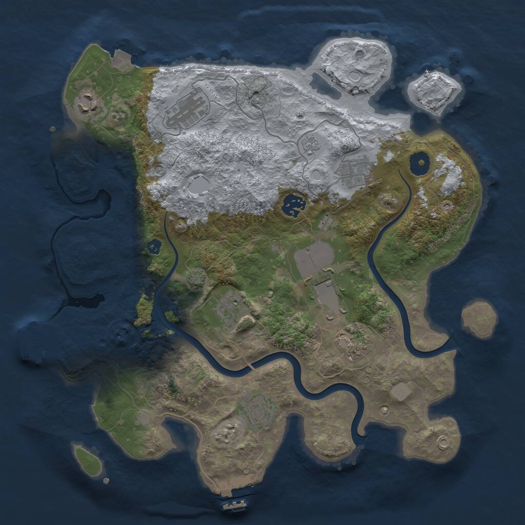 Rust Map: Procedural Map, Size: 3500, Seed: 477144788, 14 Monuments