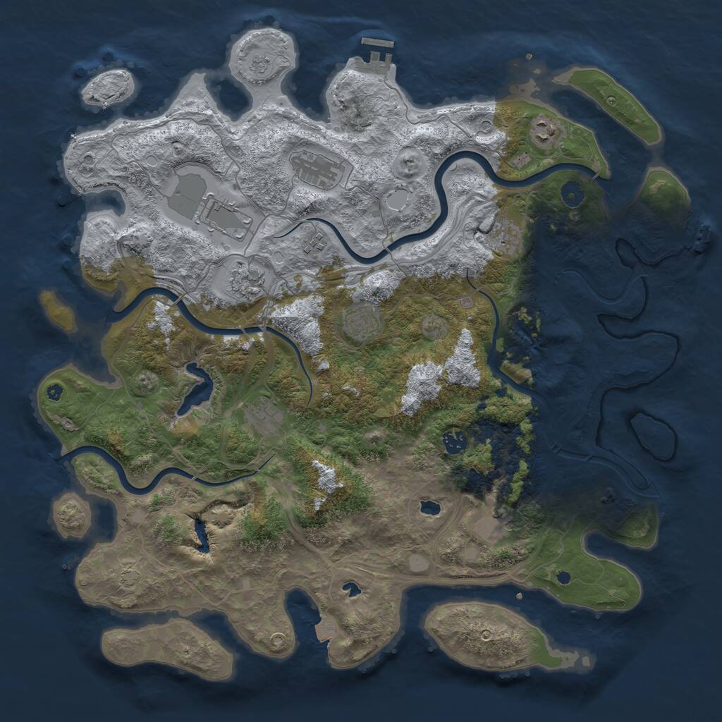 Rust Map: Procedural Map, Size: 4500, Seed: 800565162, 16 Monuments