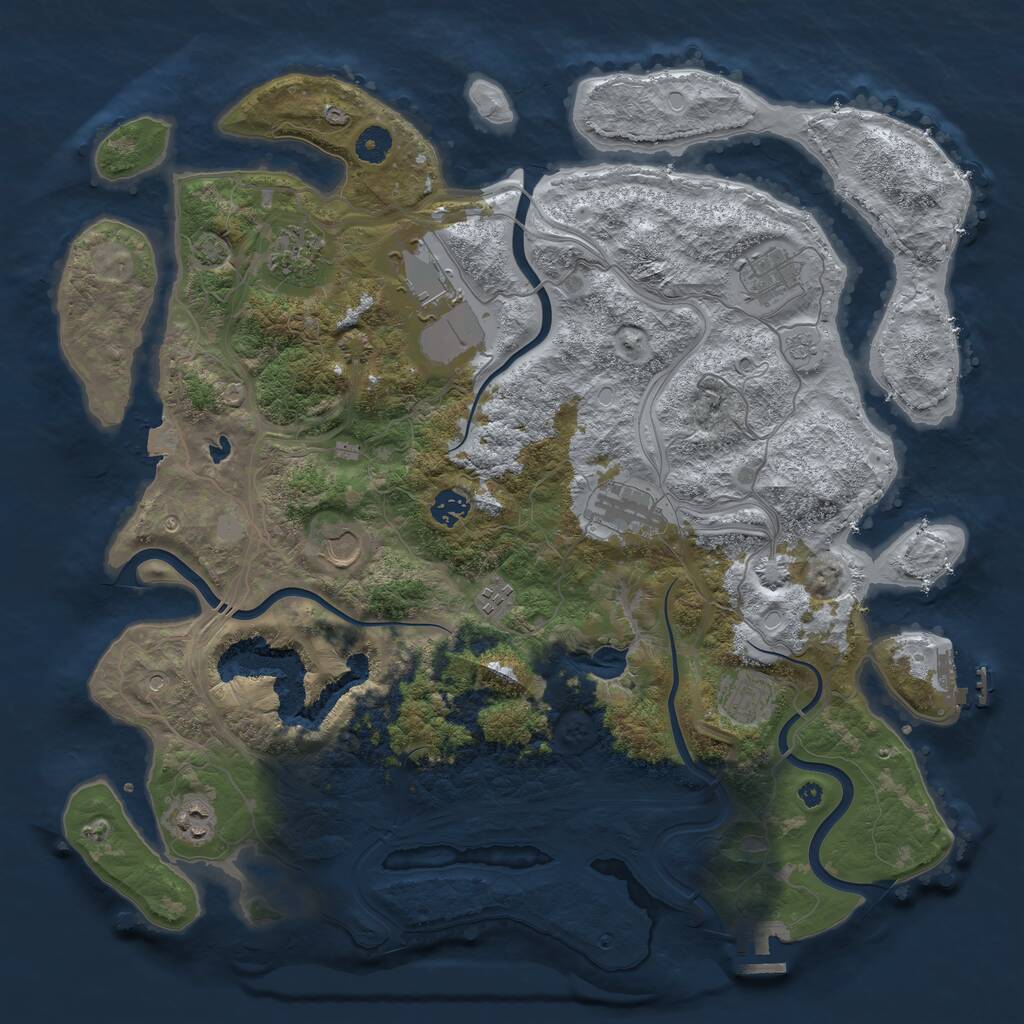 Rust Map: Procedural Map, Size: 4250, Seed: 638158835, 15 Monuments
