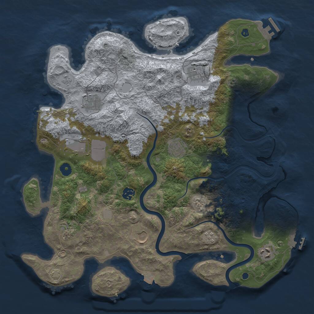 Rust Map: Procedural Map, Size: 3900, Seed: 70351, 15 Monuments