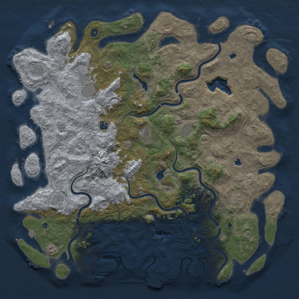 Rust Map: Procedural Map, Size: 5500, Seed: 1605290733, 17 Monuments