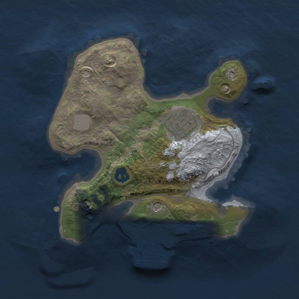 Rust Map: Procedural Map, Size: 2000, Seed: 45687, 4 Monuments