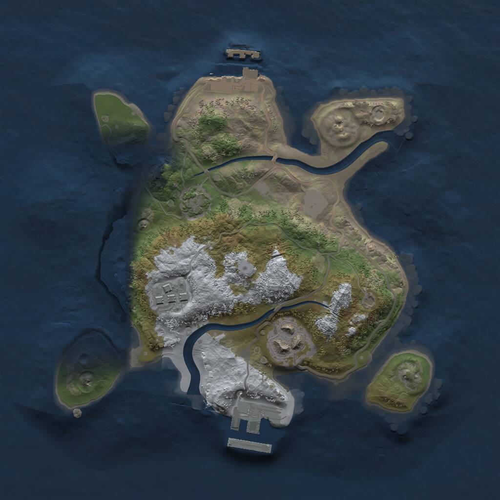 Rust Map: Procedural Map, Size: 2300, Seed: 6252098, 6 Monuments