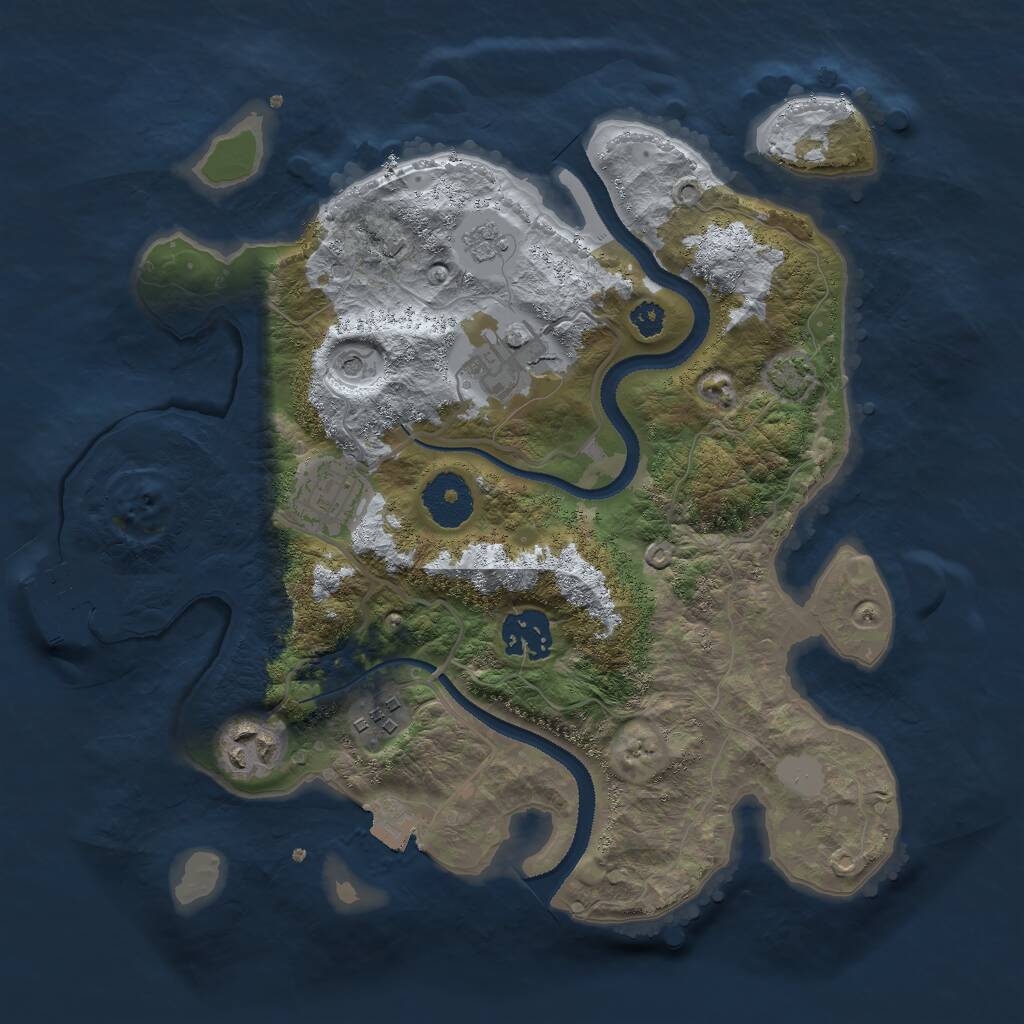 Rust Map: Procedural Map, Size: 3000, Seed: 17903, 10 Monuments