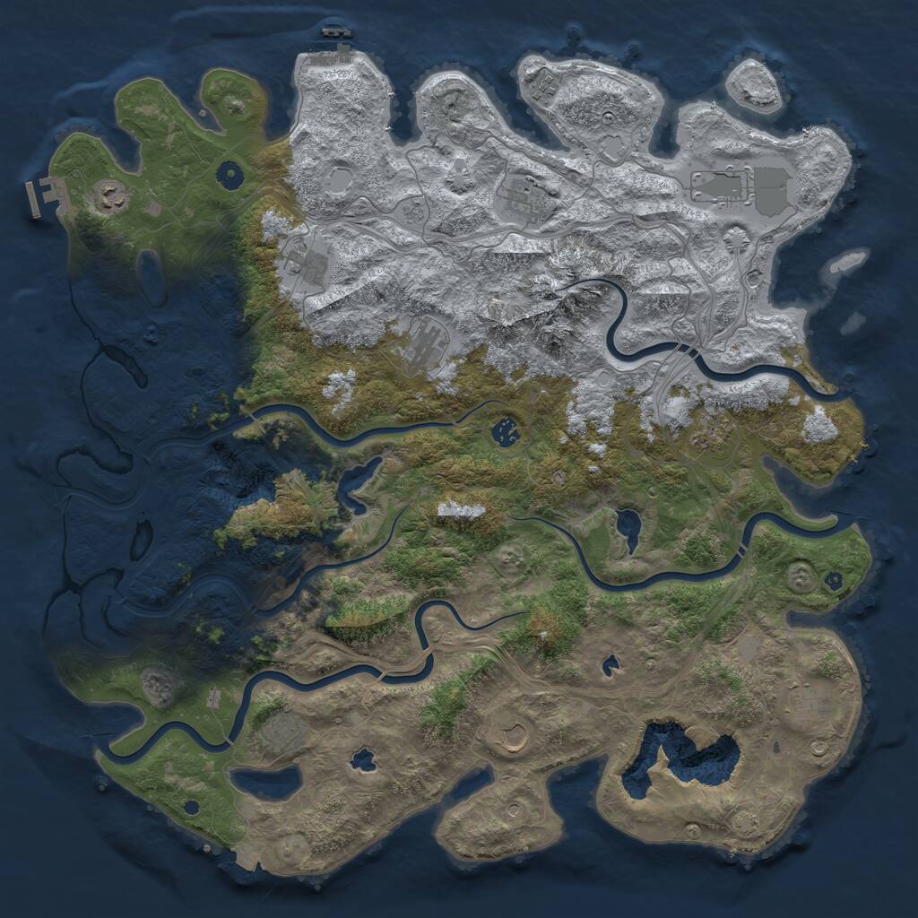 Rust Map: Procedural Map, Size: 5000, Seed: 120509301, 17 Monuments