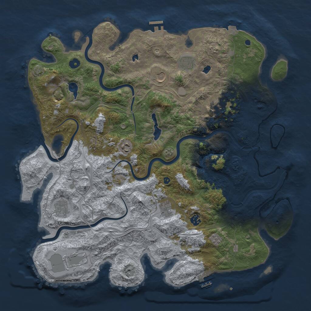 Rust Map: Procedural Map, Size: 4500, Seed: 1112022, 16 Monuments