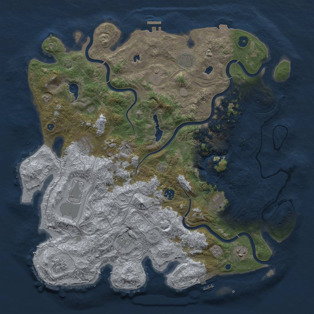 Rust Map: Procedural Map, Size: 4500, Seed: 1112022, 16 Monuments