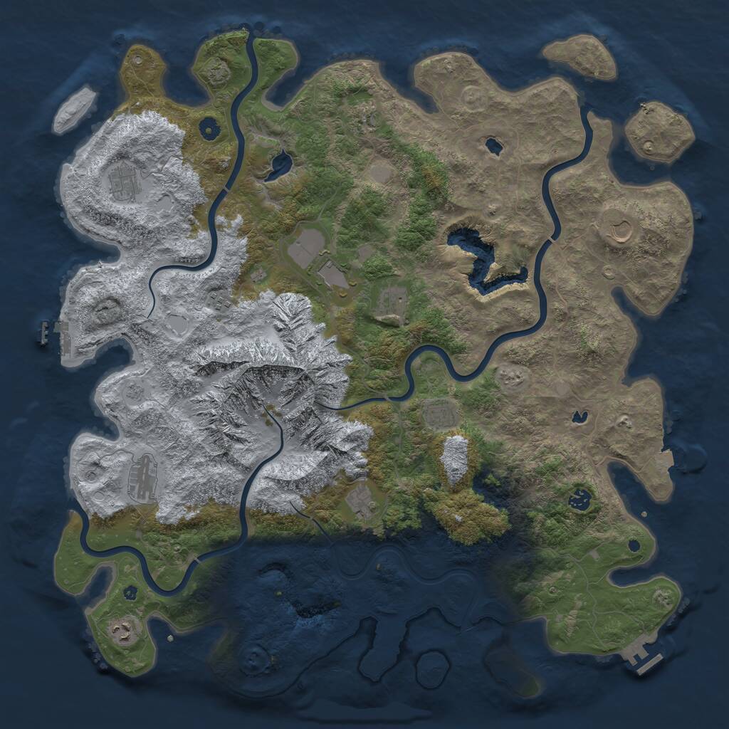 Rust Map: Procedural Map, Size: 5000, Seed: 703146999, 17 Monuments