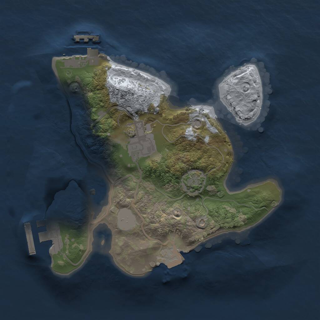 Rust Map: Procedural Map, Size: 2000, Seed: 1189616976, 5 Monuments