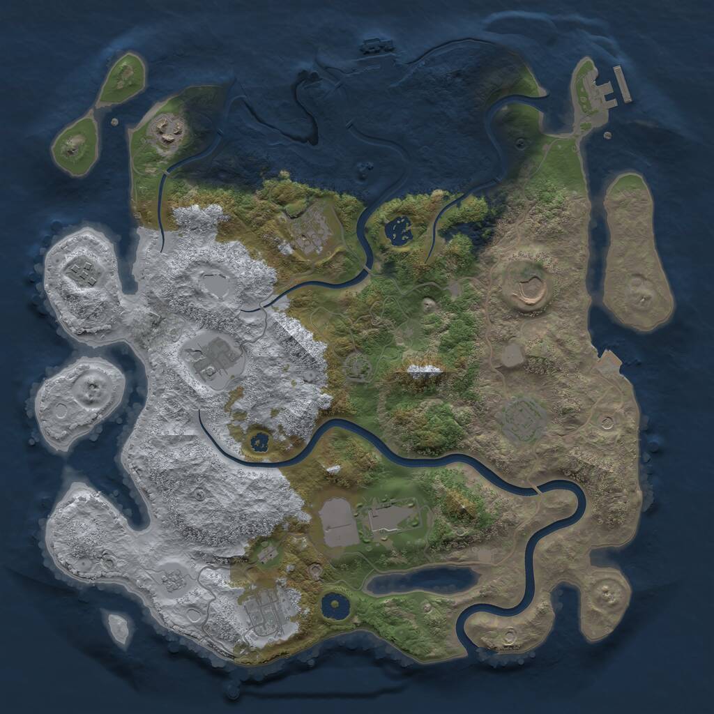 Rust Map: Procedural Map, Size: 3800, Seed: 1756447204, 15 Monuments