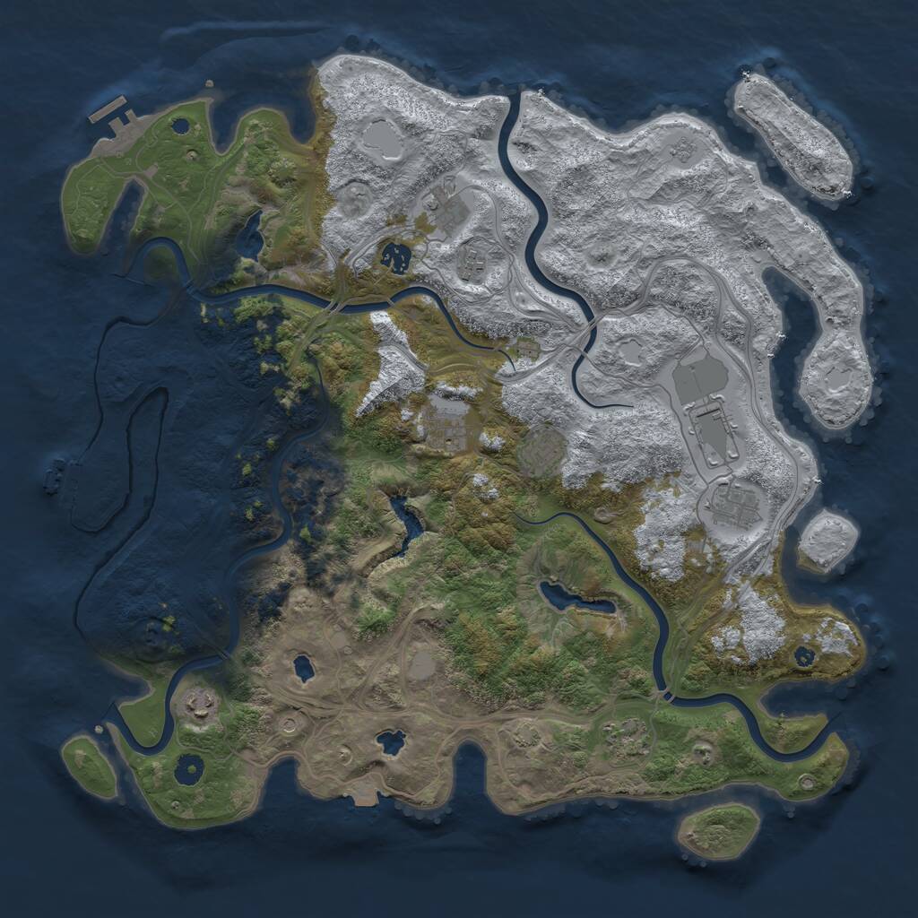 Rust Map: Procedural Map, Size: 4500, Seed: 974691058, 15 Monuments