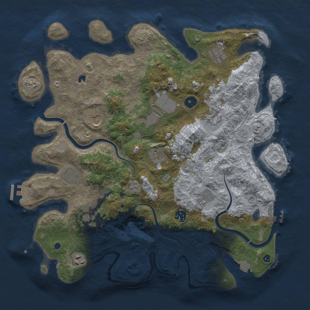 Rust Map: Procedural Map, Size: 4000, Seed: 311626915, 17 Monuments