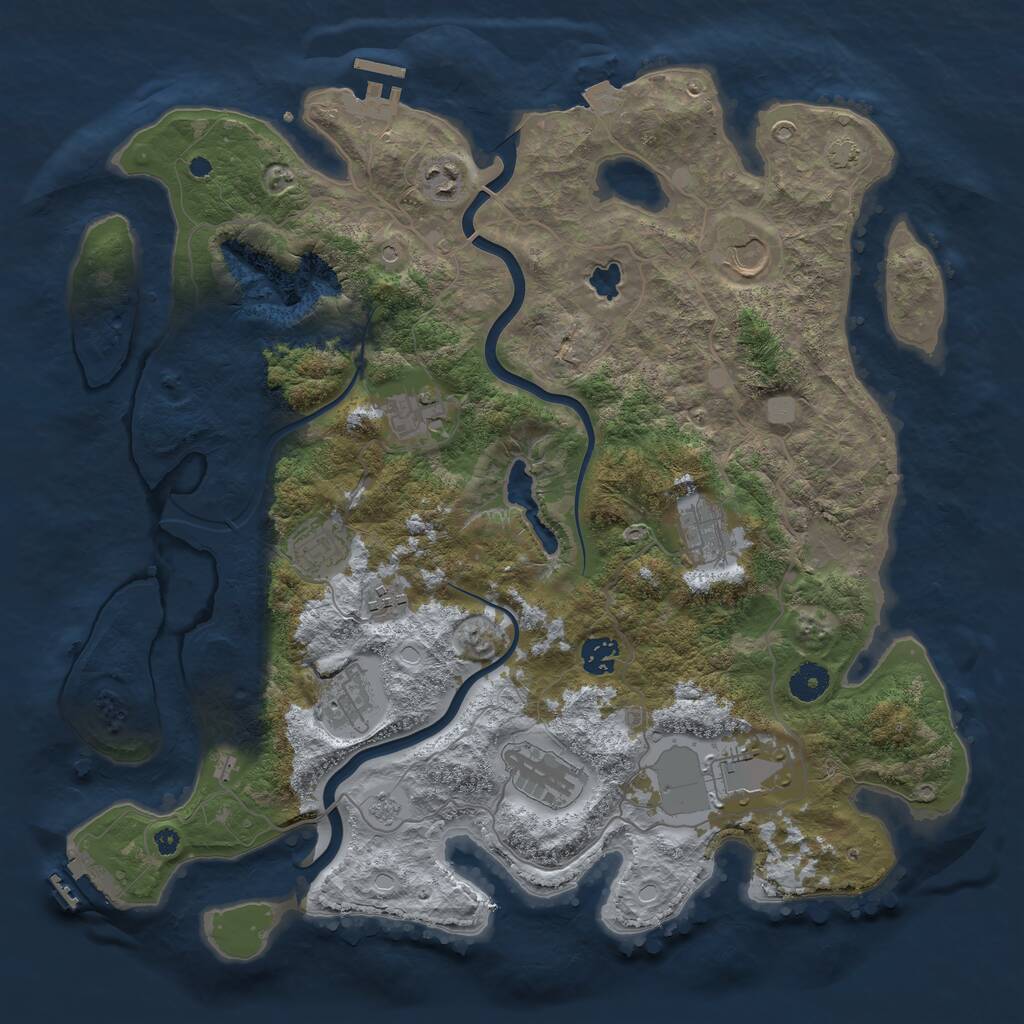 Rust Map: Procedural Map, Size: 4000, Seed: 547267935, 16 Monuments