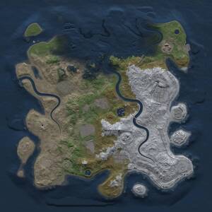 Thumbnail Rust Map: Procedural Map, Size: 3600, Seed: 732871, 14 Monuments