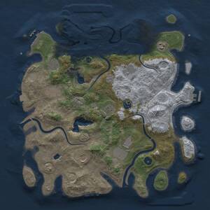Thumbnail Rust Map: Procedural Map, Size: 4000, Seed: 1910676540, 15 Monuments