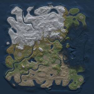 Thumbnail Rust Map: Procedural Map, Size: 5000, Seed: 398275710, 17 Monuments
