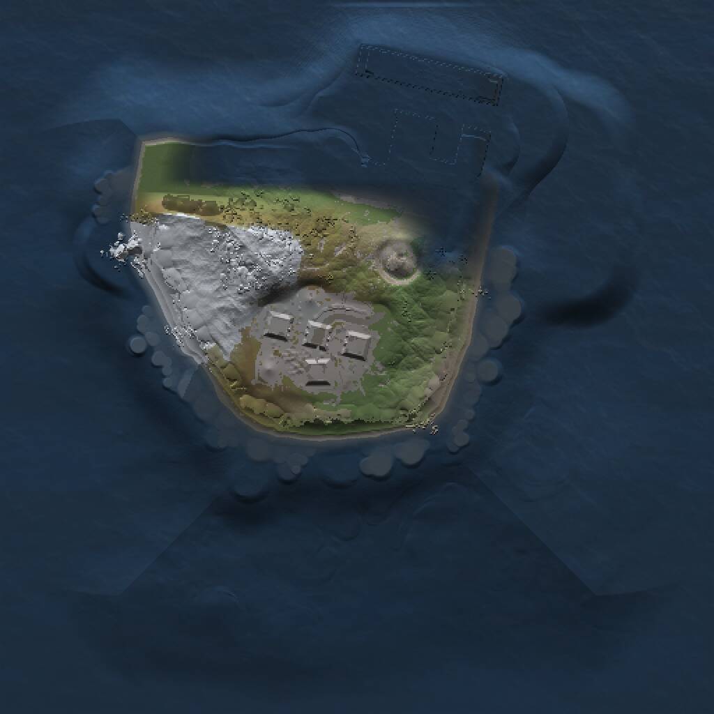 Rust Map: Procedural Map, Size: 1000, Seed: 1010233729, 3 Monuments