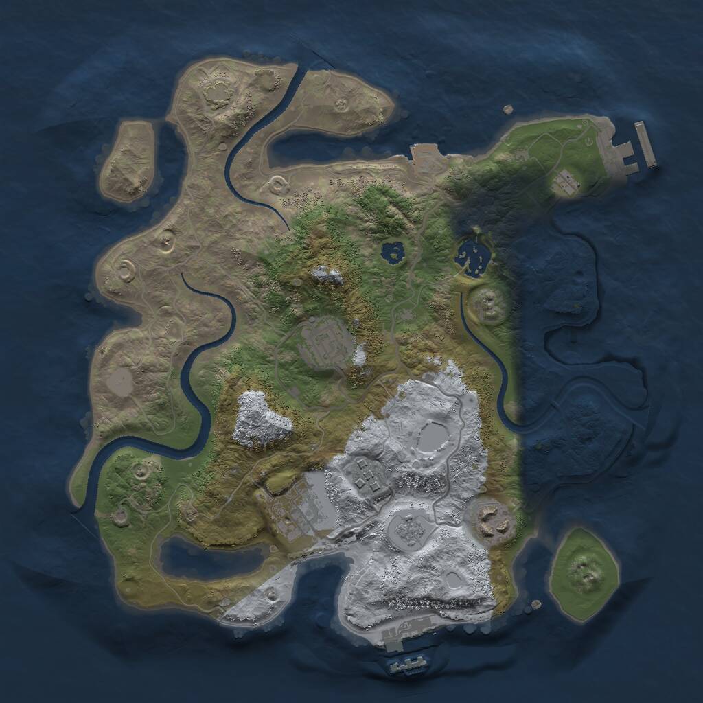 Rust Map: Procedural Map, Size: 3000, Seed: 1874774348, 10 Monuments