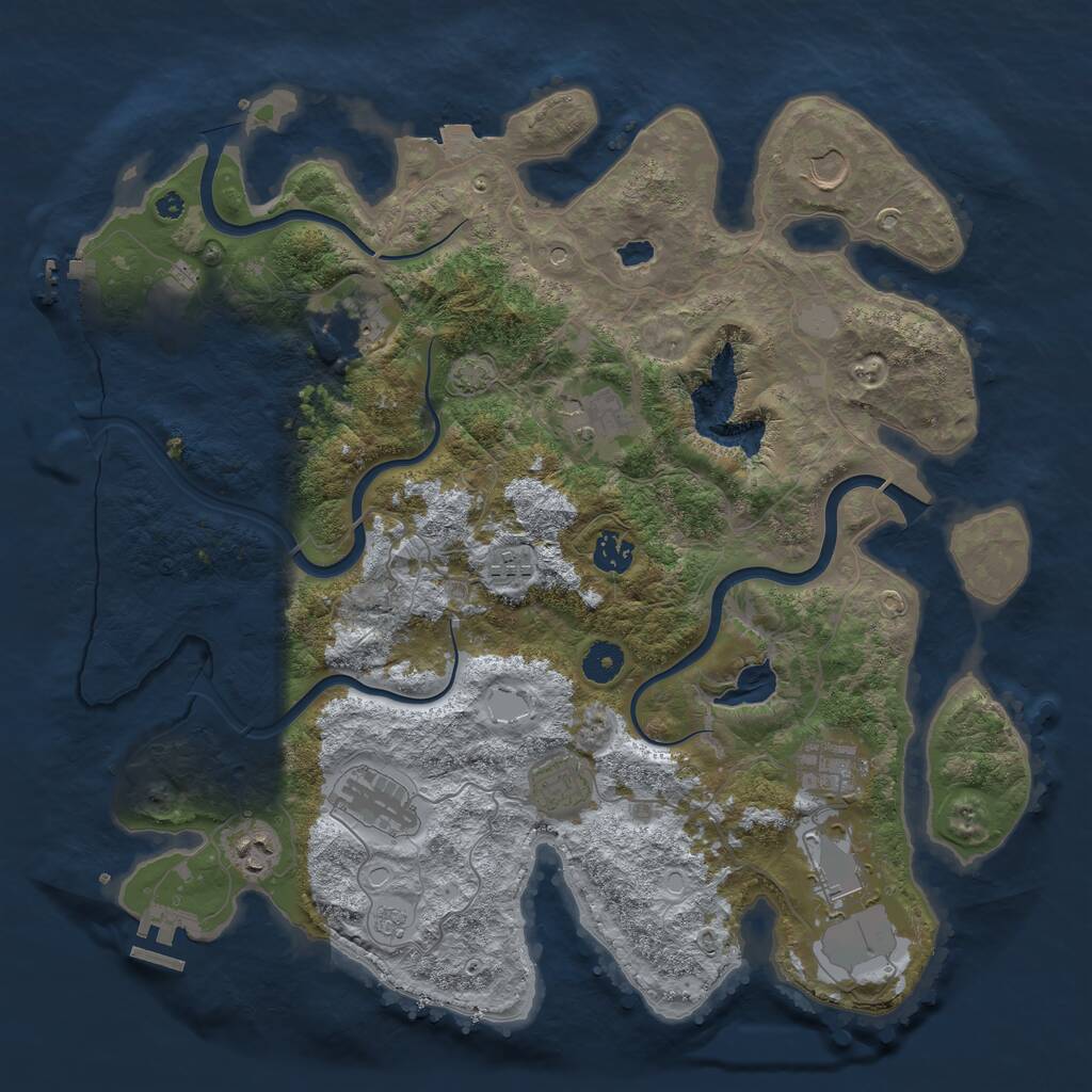 Rust Map: Procedural Map, Size: 4000, Seed: 300869326, 16 Monuments