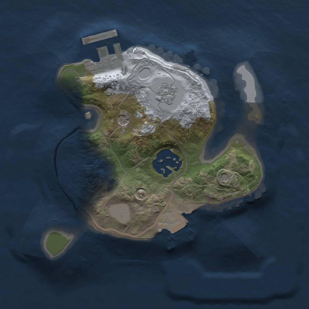 Rust Map: Procedural Map, Size: 1750, Seed: 13400, 5 Monuments