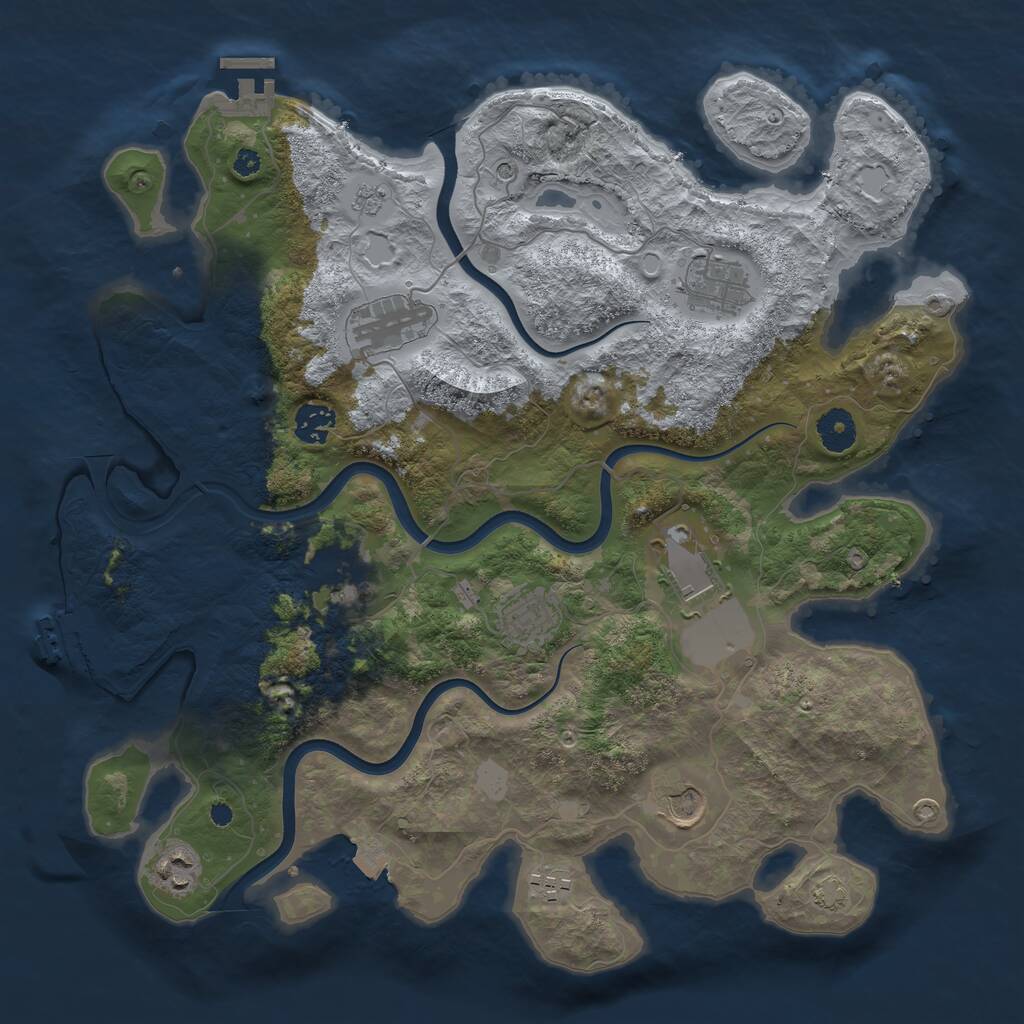 Rust Map: Procedural Map, Size: 3780, Seed: 82859, 15 Monuments