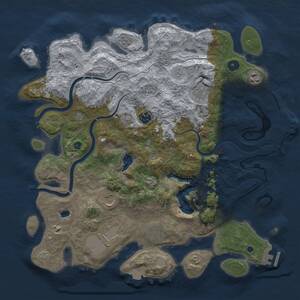 Thumbnail Rust Map: Procedural Map, Size: 4000, Seed: 35634534, 13 Monuments