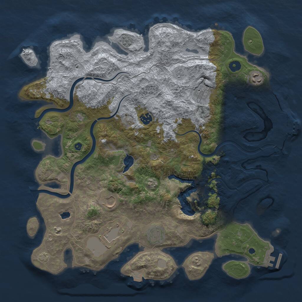 Rust Map: Procedural Map, Size: 4000, Seed: 35634534, 13 Monuments