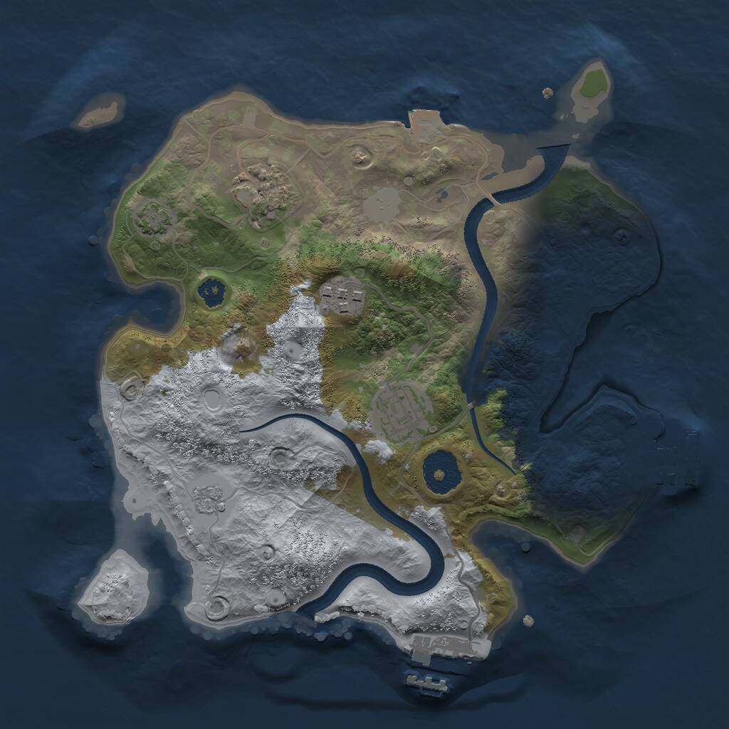 Rust Map: Procedural Map, Size: 2700, Seed: 1756468894, 8 Monuments