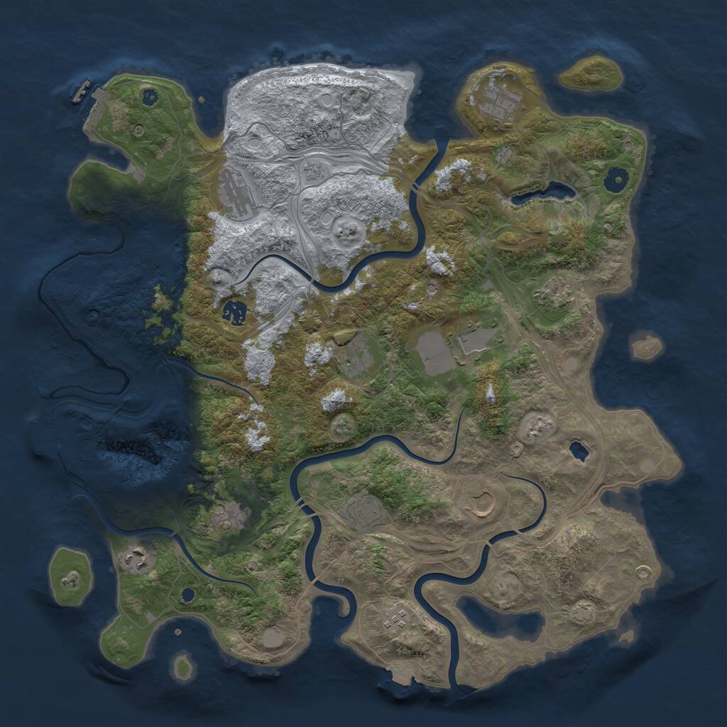 Rust Map: Procedural Map, Size: 4400, Seed: 199759606, 17 Monuments