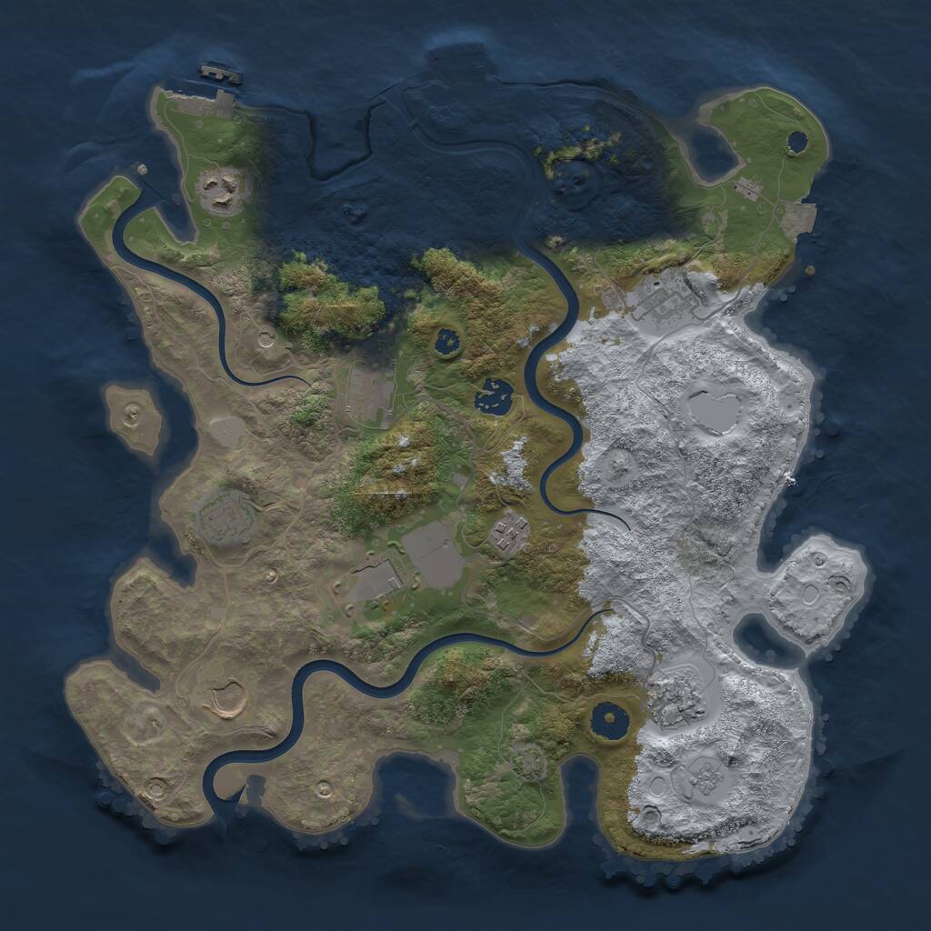 Rust Map: Procedural Map, Size: 3700, Seed: 1608963265, 15 Monuments