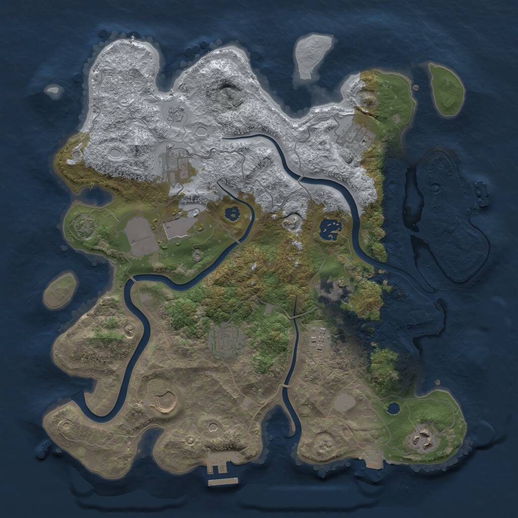 Rust Map: Procedural Map, Size: 3500, Seed: 327800105, 15 Monuments