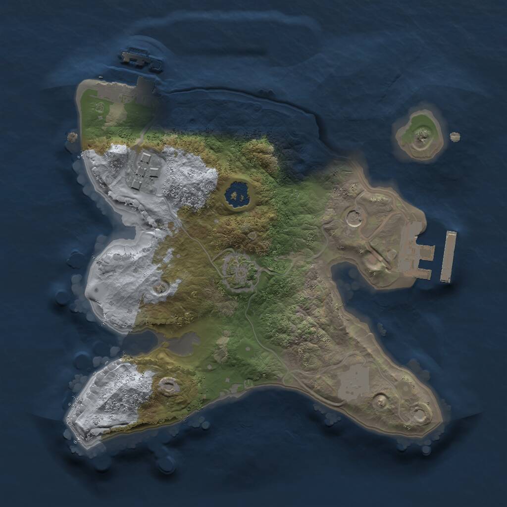 Rust Map: Procedural Map, Size: 2000, Seed: 2074610263, 6 Monuments