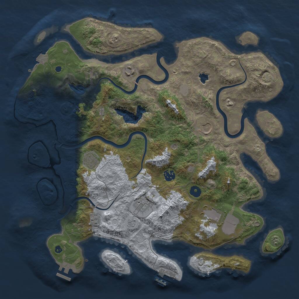 Rust Map: Procedural Map, Size: 4000, Seed: 796450238, 13 Monuments