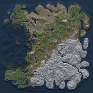 Thumbnail Rust Map: Procedural Map, Size: 6000, Seed: 239, 17 Monuments