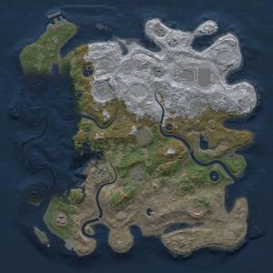 Thumbnail Rust Map: Procedural Map, Size: 4000, Seed: 79569252, 15 Monuments