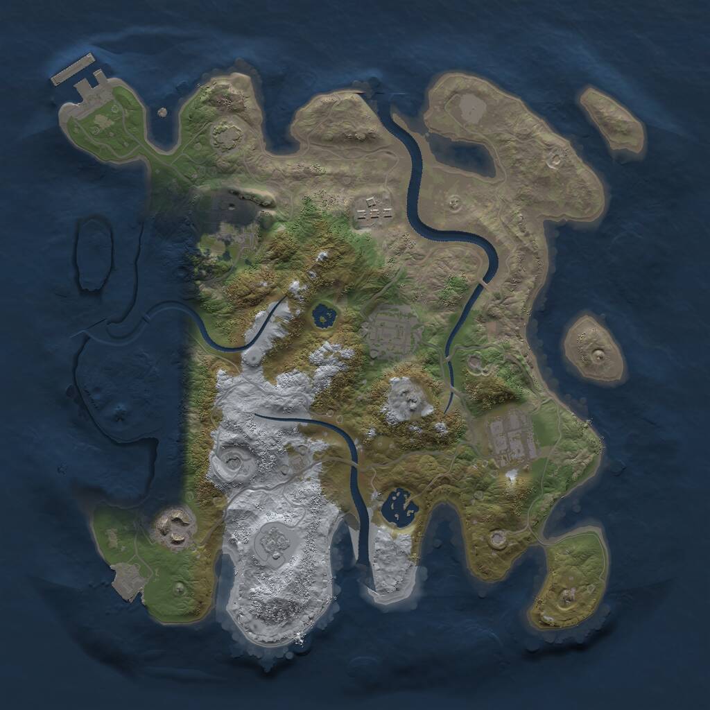 Rust Map: Procedural Map, Size: 3000, Seed: 27774, 11 Monuments