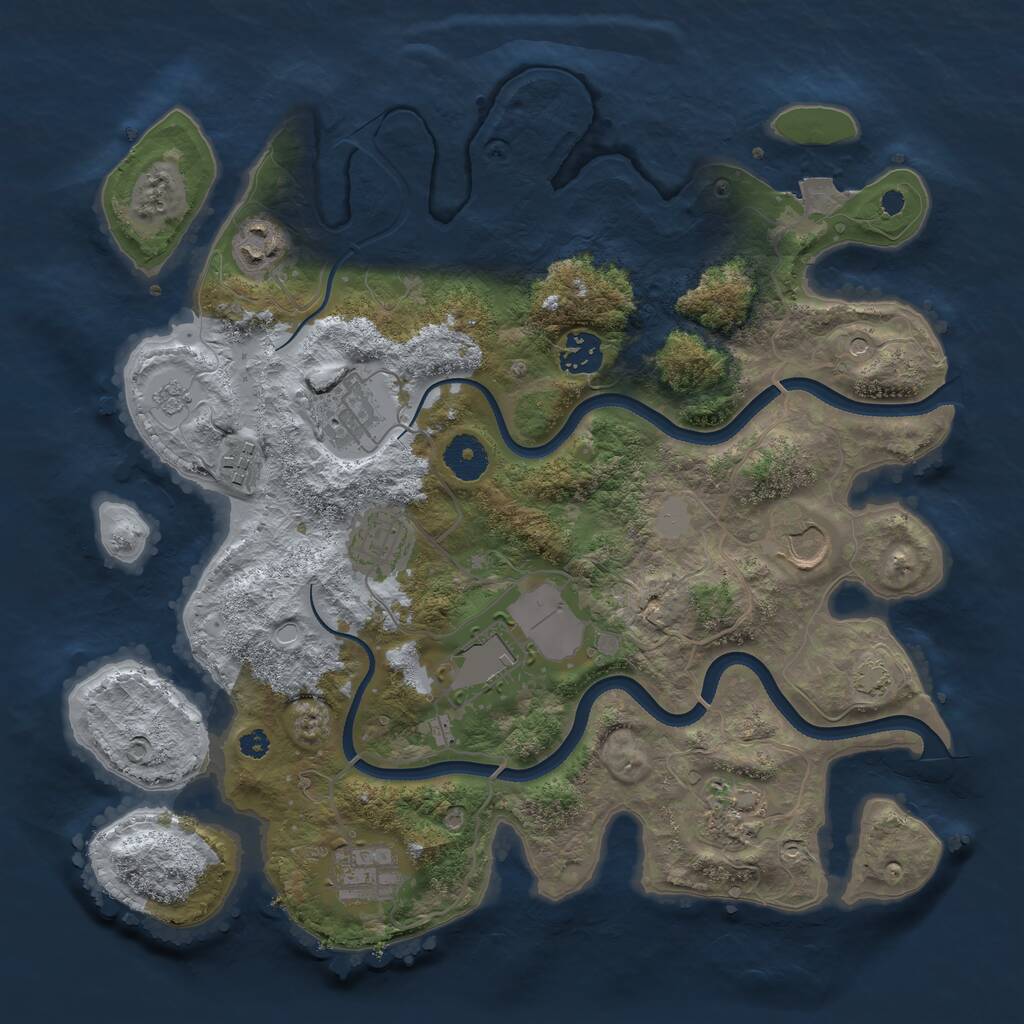 Rust Map: Procedural Map, Size: 3525, Seed: 12345, 13 Monuments