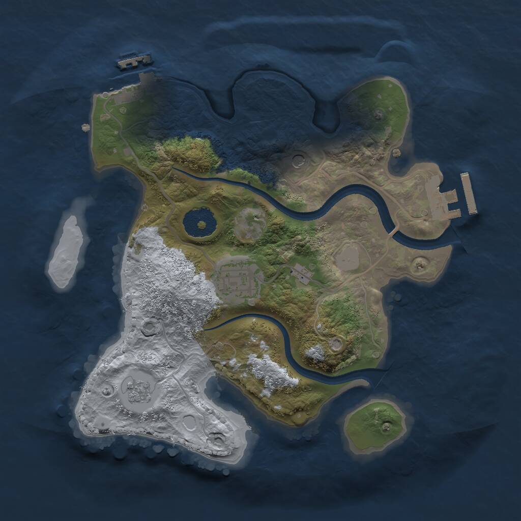 Rust Map: Procedural Map, Size: 2500, Seed: 630621679, 6 Monuments