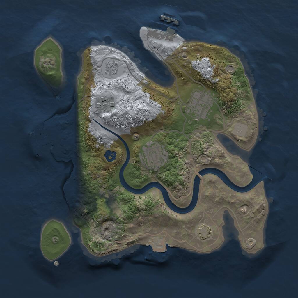 Rust Map: Procedural Map, Size: 2500, Seed: 693071814, 8 Monuments