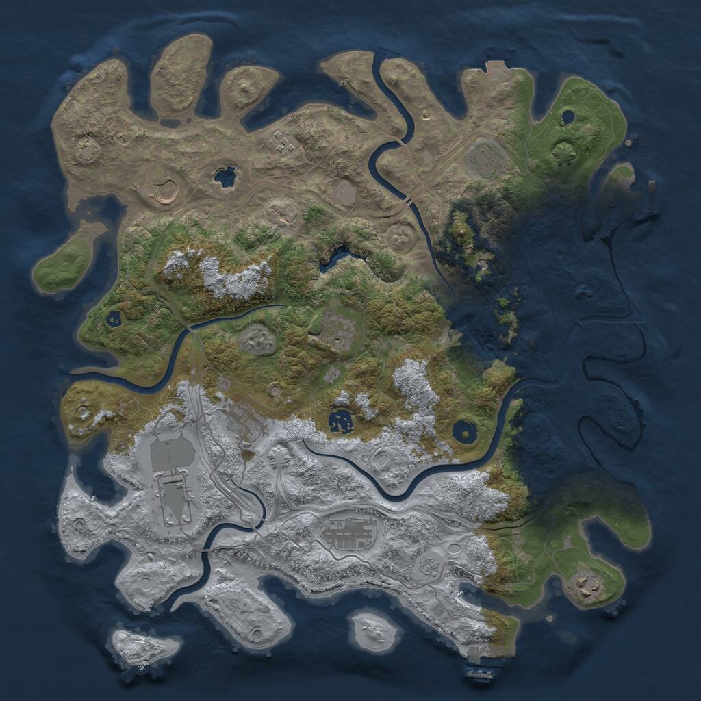 Rust Map: Procedural Map, Size: 4250, Seed: 444474453, 15 Monuments